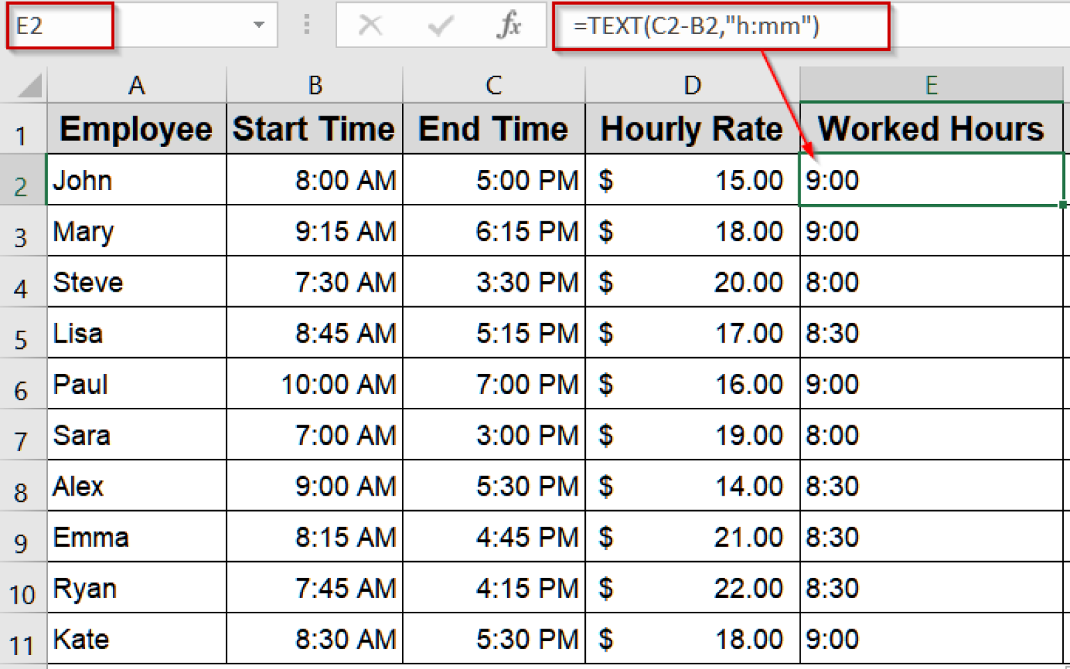 How to Calculate Hours and Minutes for Payroll in Excel - Excel Insider