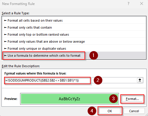 Format Alternate Rows Based on Groups of Any Size