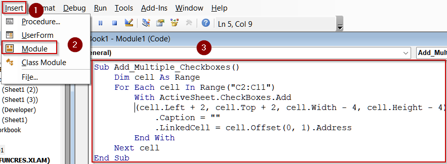 Automate Multiple Checkbox Insertion with VBA Code