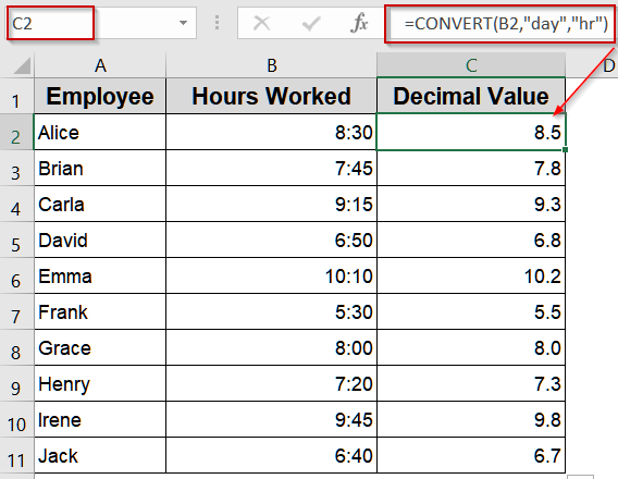 Convert into Decimal Using the CONVERT Function
