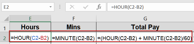 Extracting Hours and Minutes Separately Using HOUR and MINUTE Functions