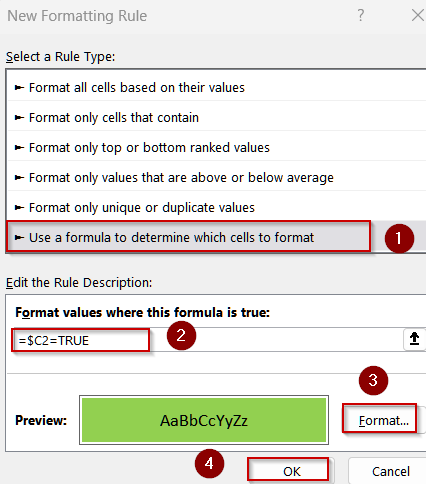 Make Use of Conditional Formatting for Checked Checkboxes
