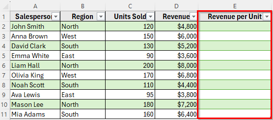 Use Structured Reference for Calculations Across Multiple Columns