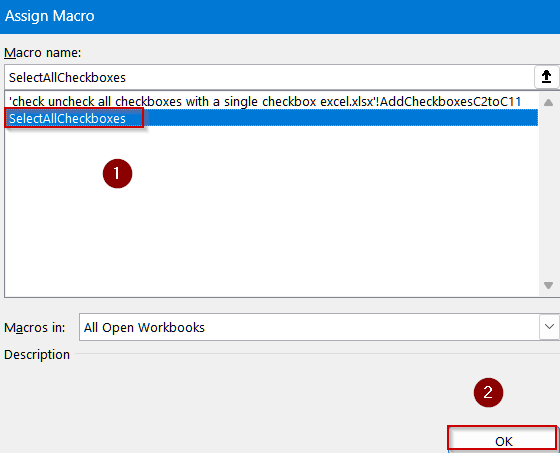 Steps to Check or Uncheck All Checkboxes With a Single Checkbox in Excel