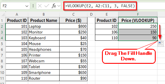 Using the VLOOKUP Function in Excel