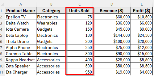 Sorting Rows by Column with the Sort Dialog Box