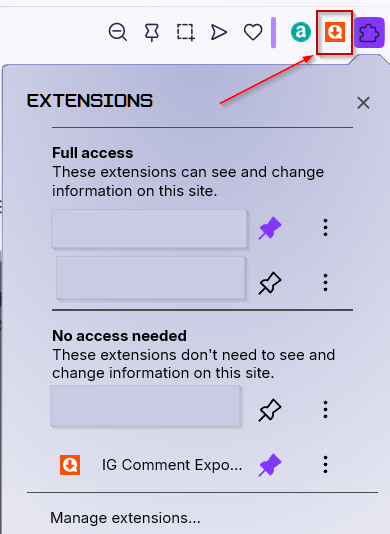 Install a Browser Extension to Export Instagram Comments