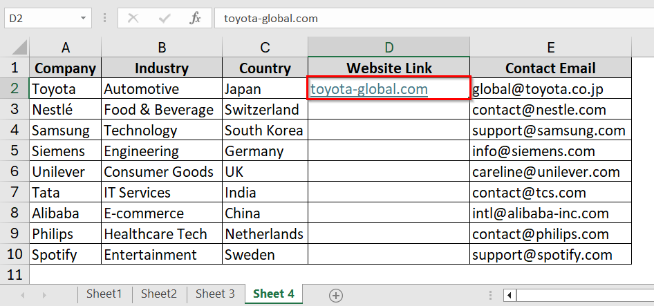 Using the Edit Hyperlink Window to Copy a Hyperlink in Excel