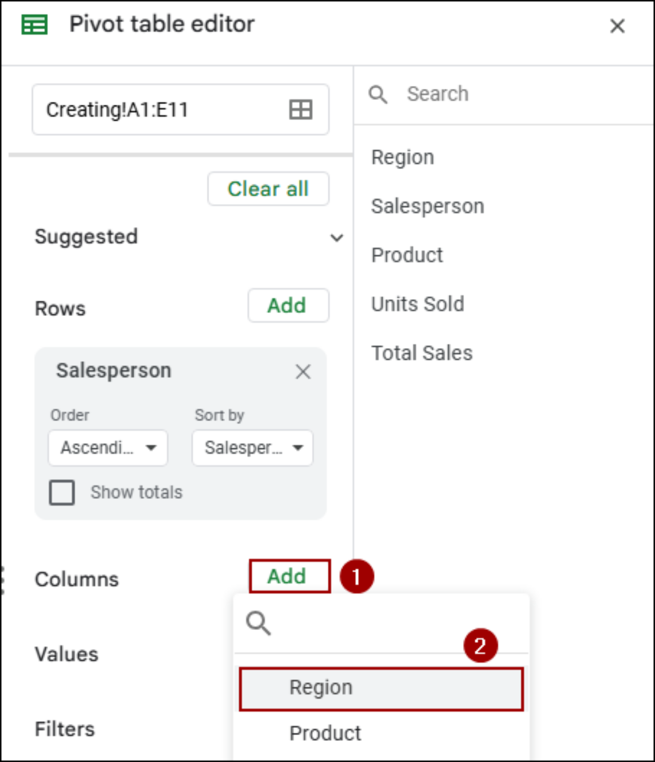 Working with Pivot Table in Google Sheets - Excel Insider
