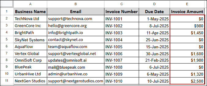Sending Emails Based on Condition