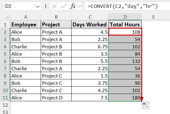 Applying CONVERT Function
