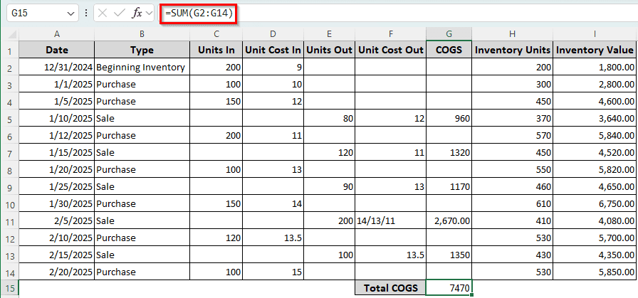 Applying the LIFO Method for Cost of Goods Sold Calculation