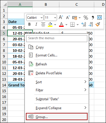 Using Wrong Date Format Causing Grouping Error