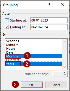 Using Group Selection Feature to Group Pivot Table Data