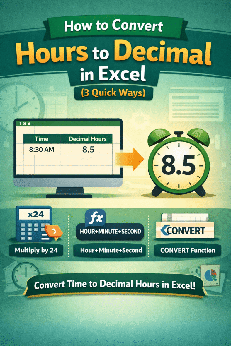 feature image - convert hours to decimal in excel