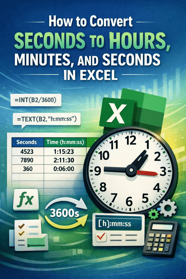 feature image - convert seconds to hours minutes seconds excel