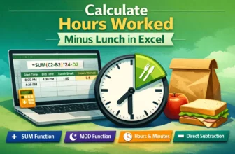 feature image - excel formula to calculate hours worked minus lunch