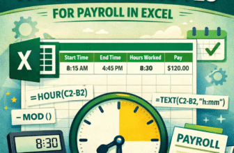 feature image - how to calculate hours and minutes for payroll in excel