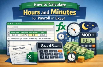 feature image - how to calculate hours and minutes for payroll in excel
