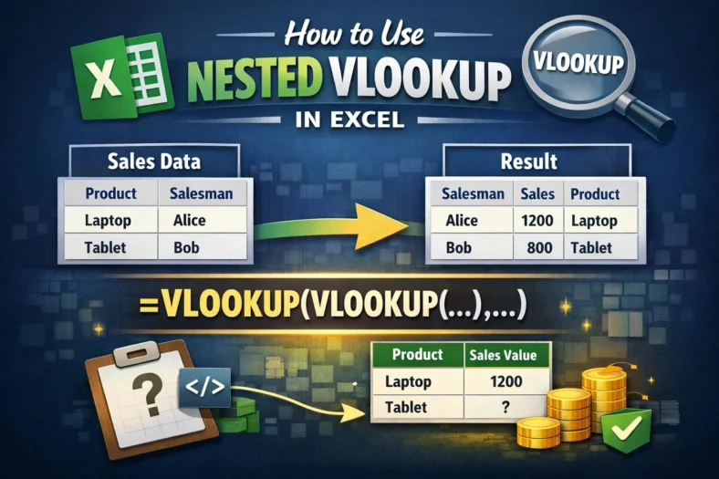 feature image - nested vlookup in excel