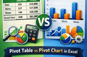 featured image - difference between pivot table and pivot chart