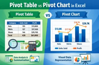 featured image - difference between pivot table and pivot chart