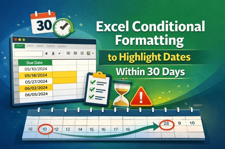 featured image - excel conditional formatting dates within 30 days