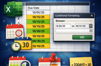 featured image - excel conditional formatting dates within 30 days