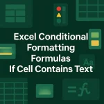 featured image - excel conditional formatting formula if cell contains text