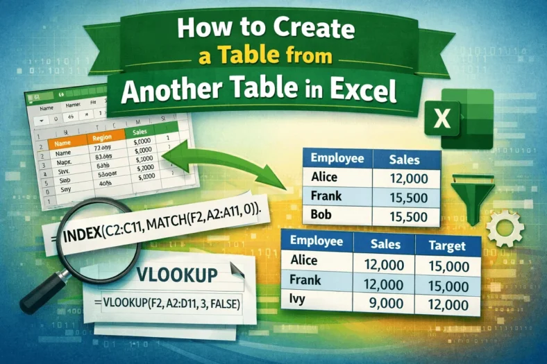 featured image - excel create table from another table