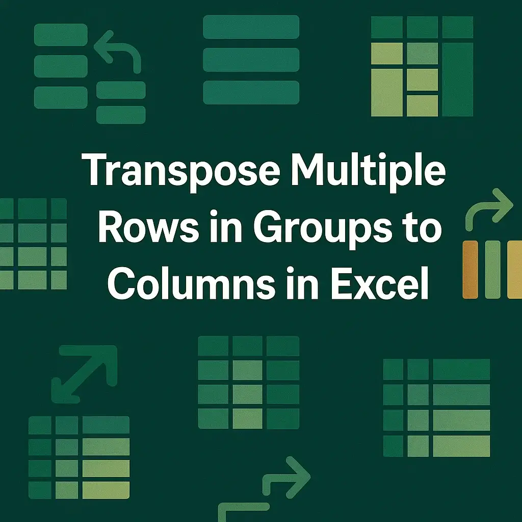How to Transpose Multiple Rows in Groups to Columns in Excel - Excel ...