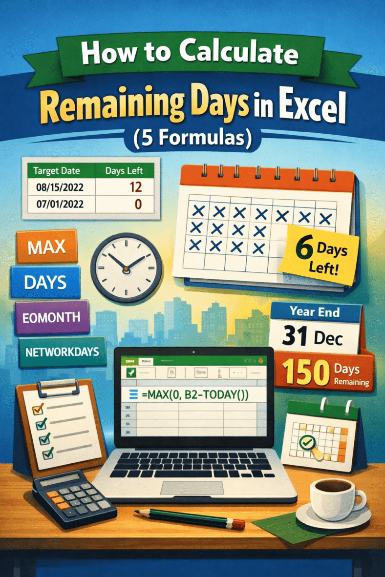 featured image - how to calculate remaining days in excel