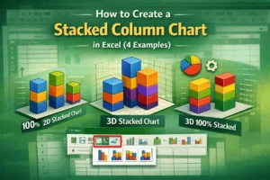 featured image - how to create a stacked column chart in excel