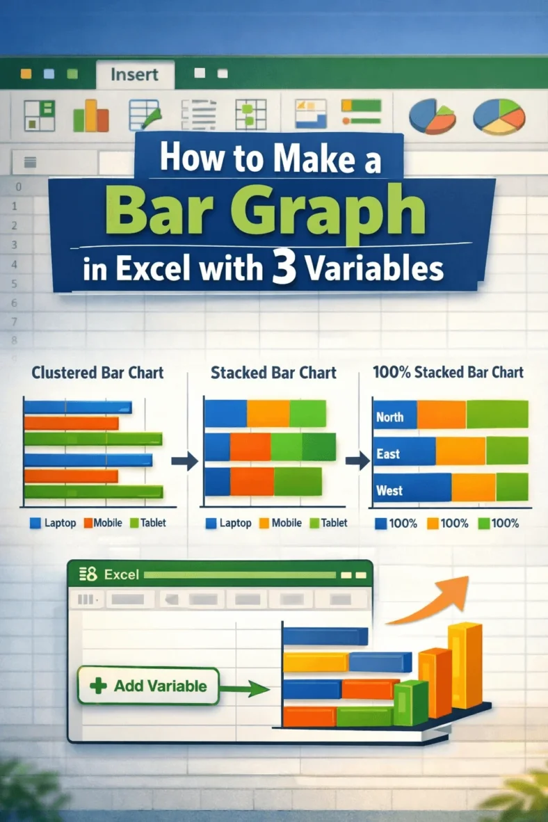 featured image - how to make a bar graph in excel with 3 variables