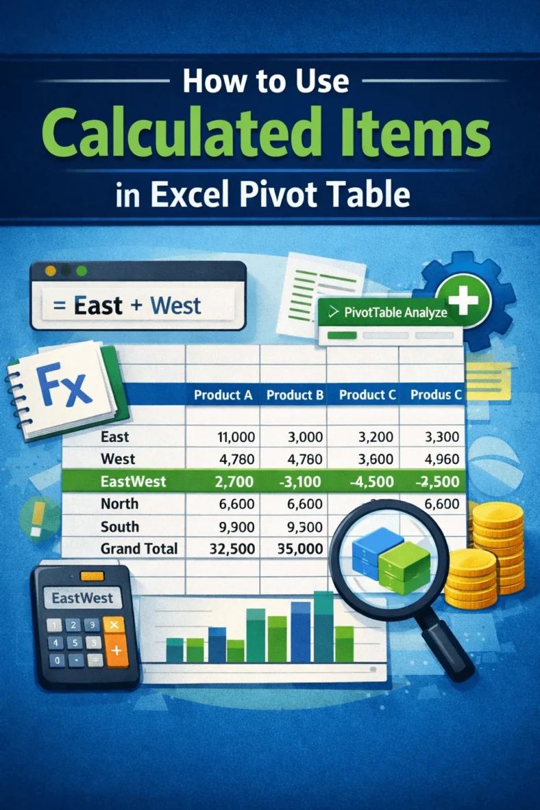 featured image - how to use calculated item in pivot table