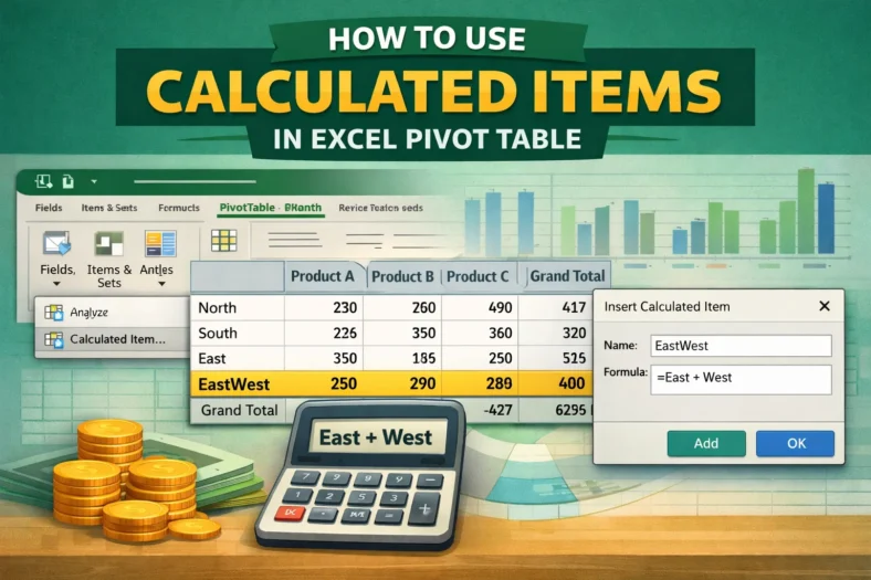 featured image - how to use calculated item in pivot table
