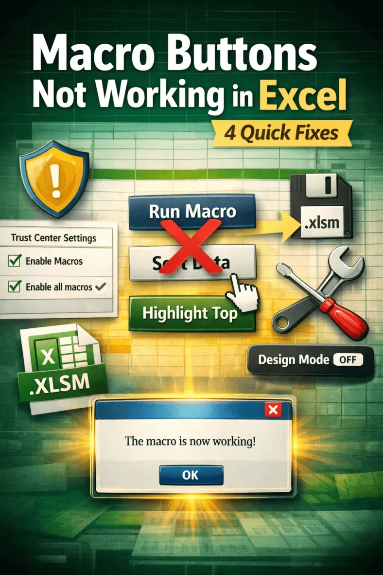 featured image - macro buttons not working in excel​