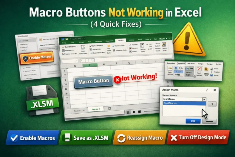 featured image - macro buttons not working in excel​