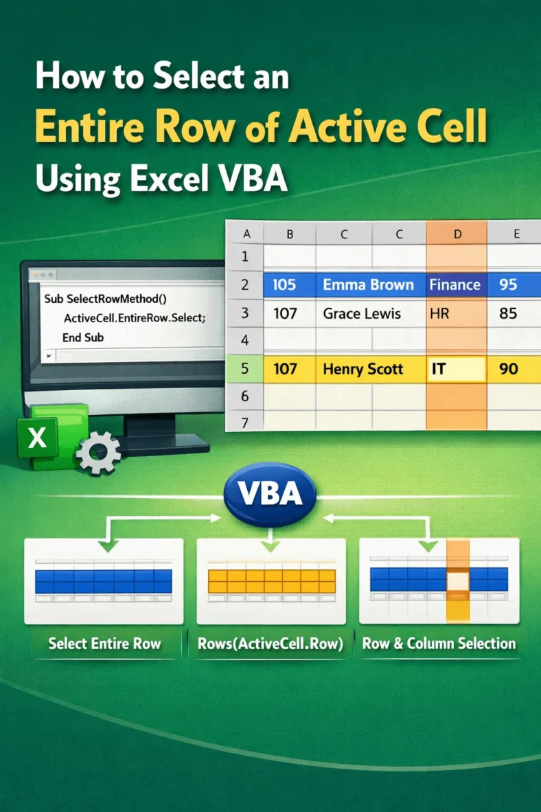 featured image - vba select entire row of active cell