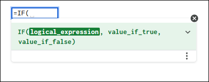 Syntax of IF Function