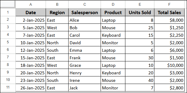 Applying QUERY Function to Filter Data Using Conditions