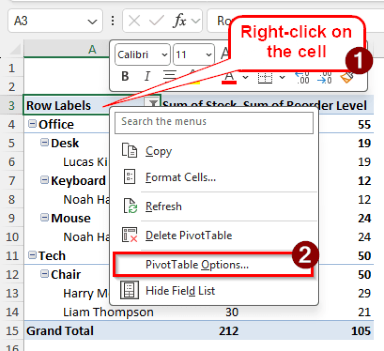 How to Hide Filter Arrows in Excel Pivot Table - Excel Insider