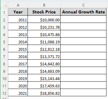 Calculating Annual Growth Rate