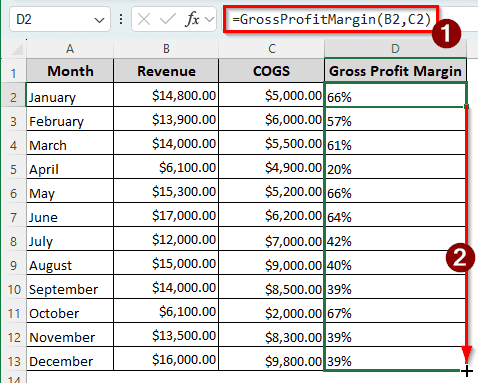 Making Use of VBA to Calculate Gross Profit Margin in Excel