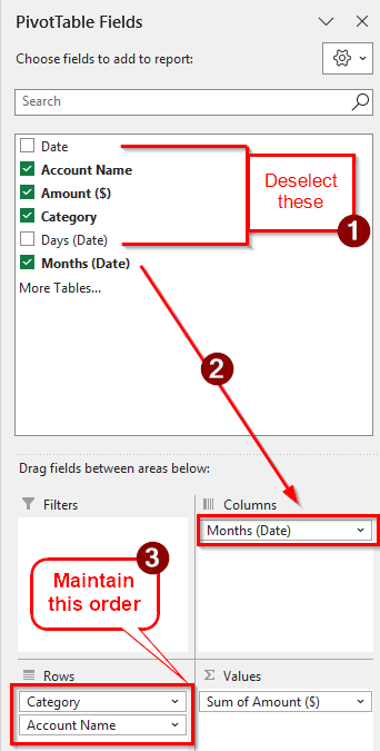 Making Use of the Pivot Table to Create the Profit and Loss Statement in Excel
