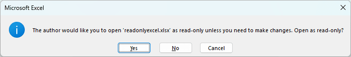 Adding Read-Only Preference to the Excel File