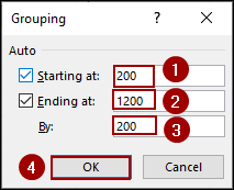 Grouping by Equal Intervals in Pivot Table
