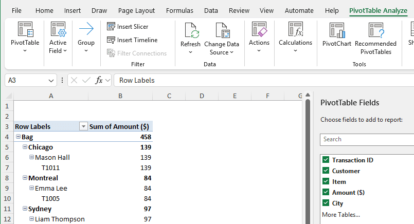 Refreshing Does Not Add New Data to the Pivot Table