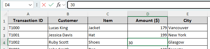 Refreshing Does Not Change the Existing Data