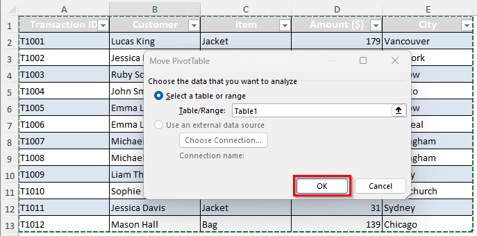 Refreshing Does Not Add New Data to the Pivot Table